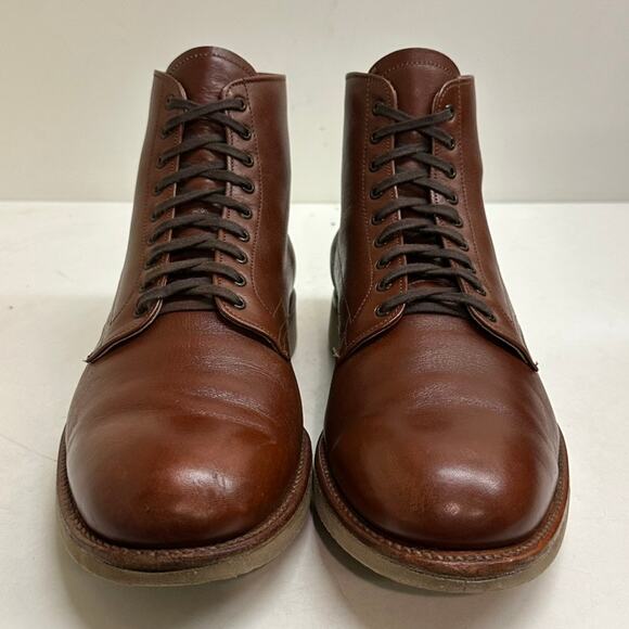 EXCELLENT Alden 306 Brown Calfskin Plain Toe Boot CDI Last Made in USA 10.5 AA/B - Picture 1 of 12